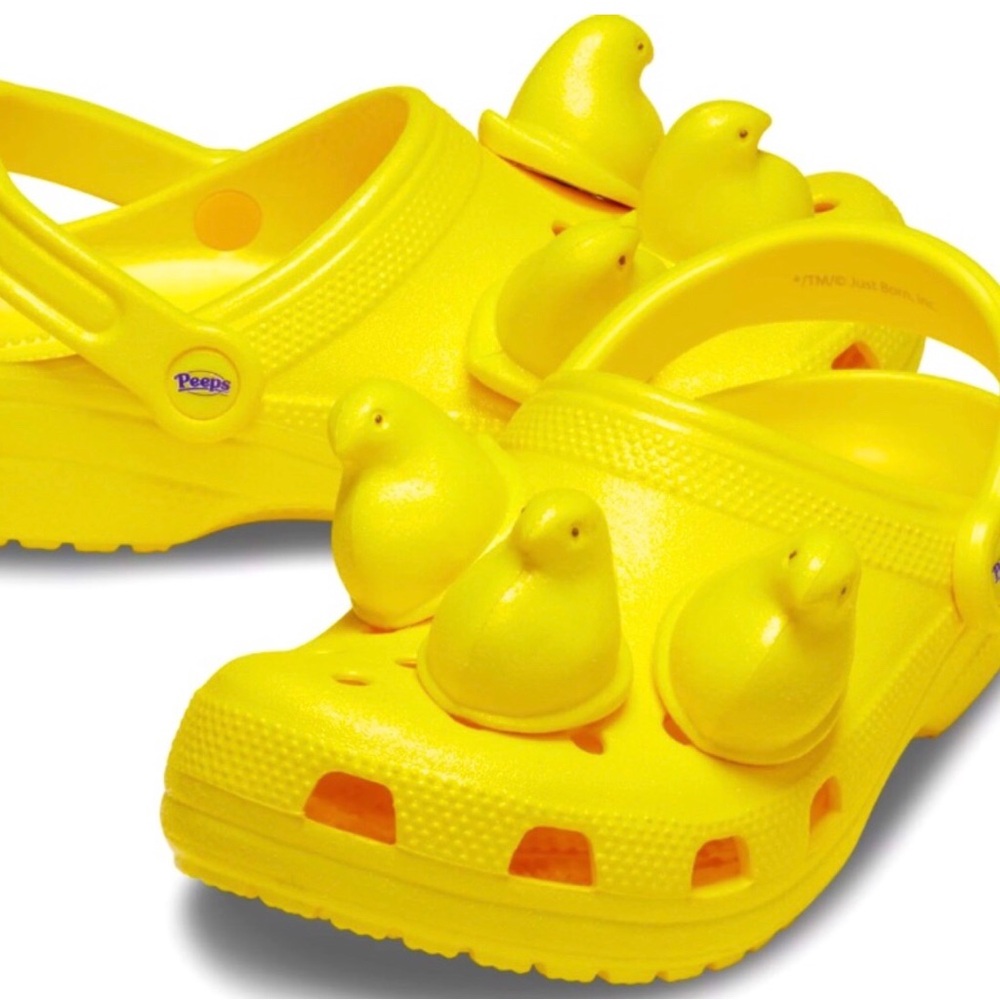 ❤️ CROCS ❤️ COLLECTION EXTREMELY RARE LIMITED EDITION PEEPS YELLOW 3D JIBBITZ . - Picture 3 of 12
